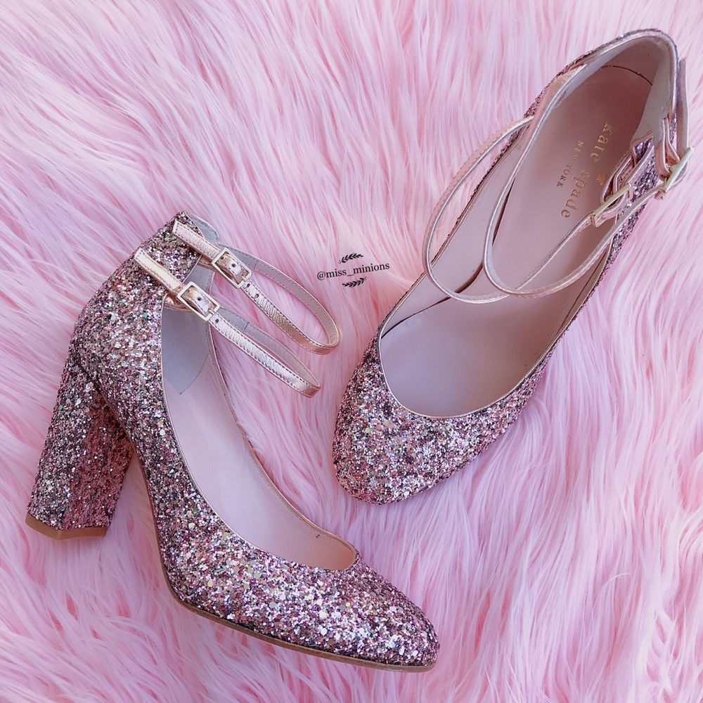 ✨Kate Spade Baneera Pink Glitter Heels✨ - Picture 3 of 8